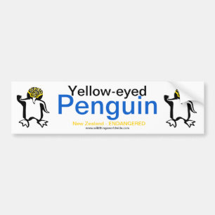 Yellow-eyed PENGUIN - Endangered animal - Bumper Sticker