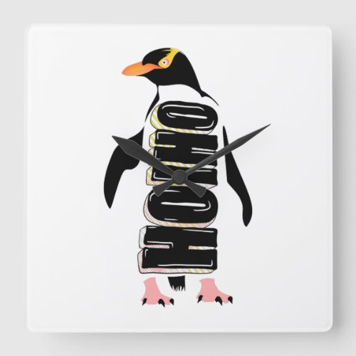 Yellow eyed penguin New Zealand bird Square Wall Clock