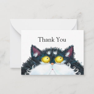Yellow Eyes Cat Thank You Card