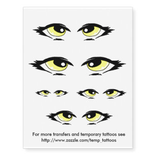 Yellow eyes transfers and temporary tattoos
