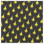 Yellow F-15 on Black 1 Inch Pattern Fabric