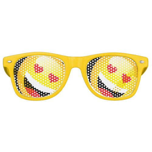 Yellow Face Emojo Party Emoticon Rave Retro Sunglasses