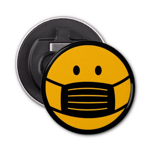 Yellow face mask smily icon emoji symbol magnetic bottle opener