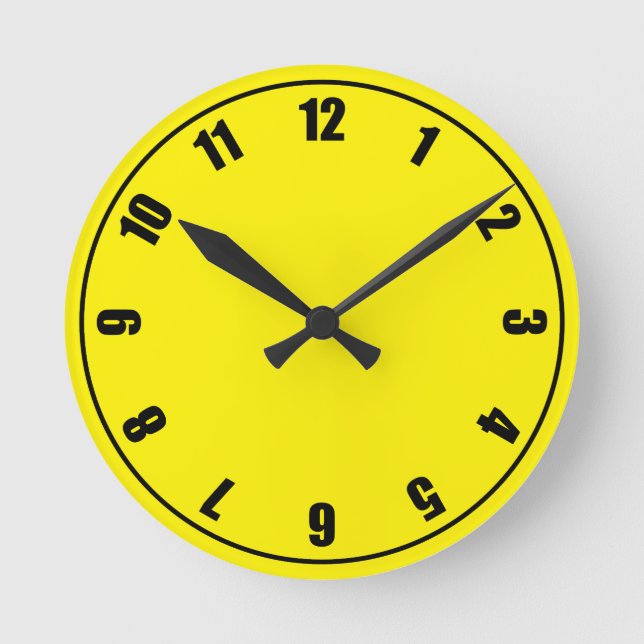Yellow Face Round Clock (Front)