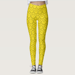 Yellow Face Smile Grinning Leggings