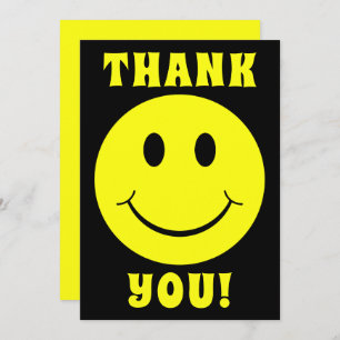 Yellow Face Smile Thank You Card