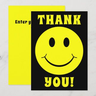 Yellow Face Smile Thank You Card