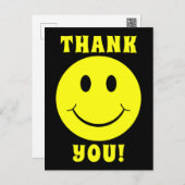 Yellow Face Smile Thank You Postcard (Front/Back)