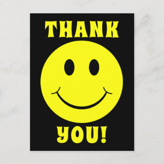 Yellow Face Smile Thank You Postcard