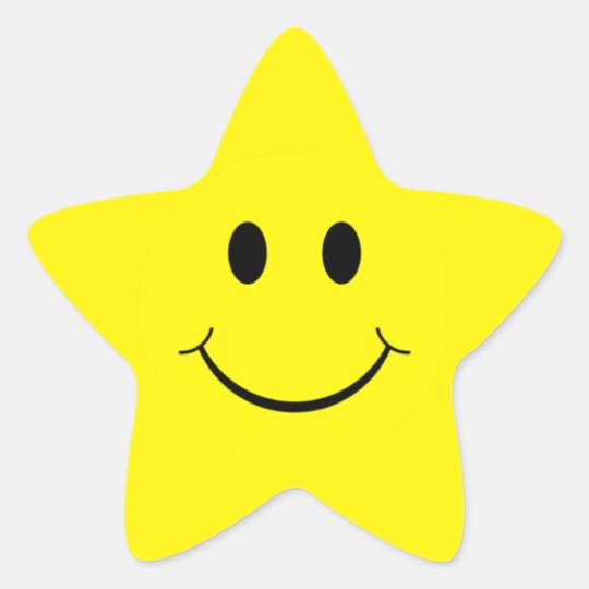 Yellow Face Star Shape Stickers | Zazzle.com