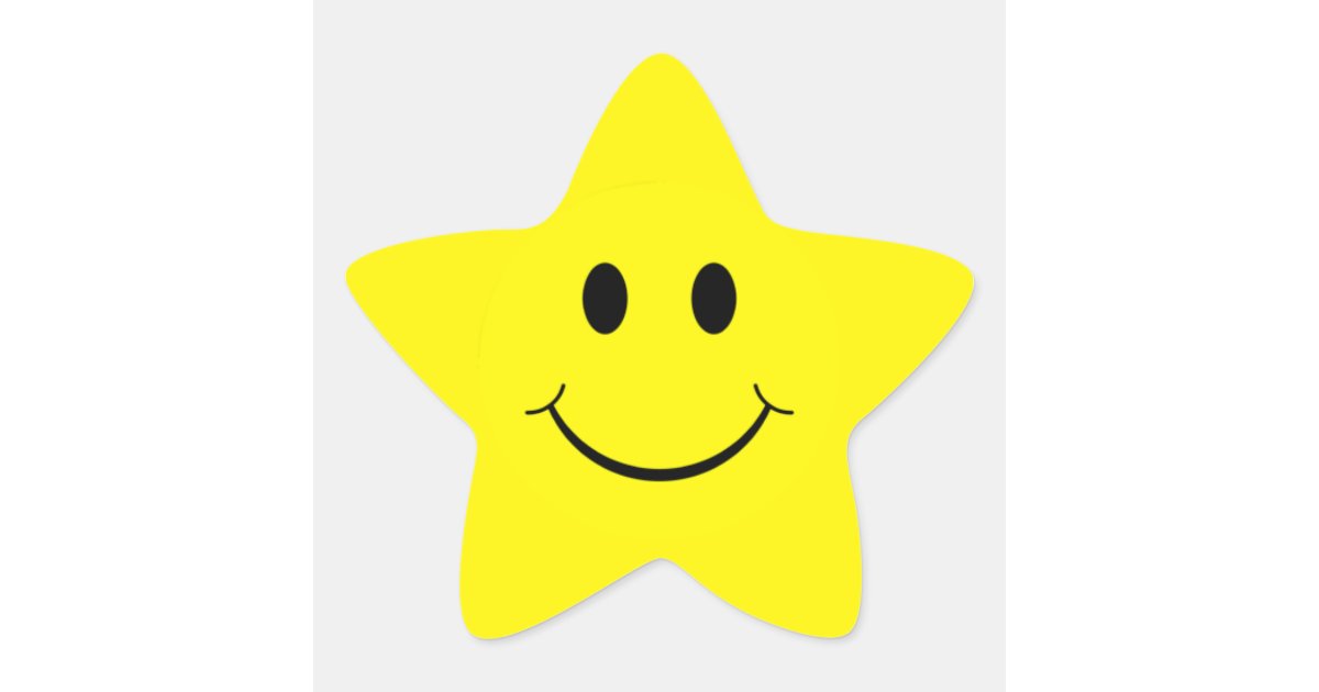 Yellow Face Star Shape Stickers