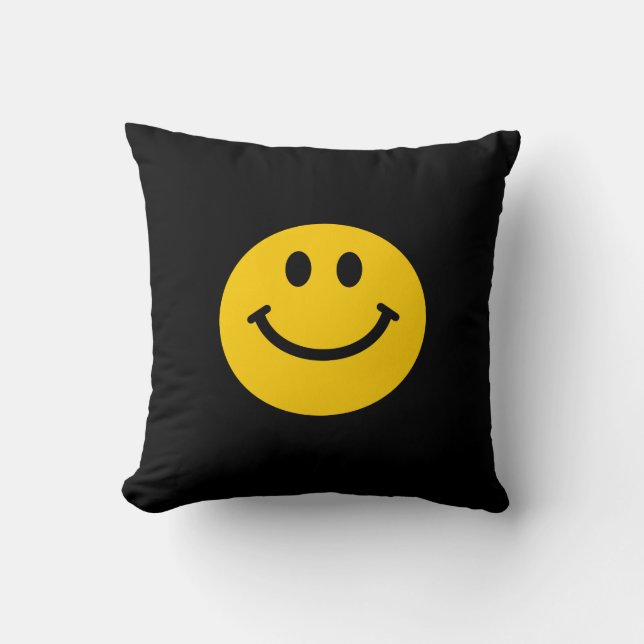 Yellow Face Throw Pillow (Front)