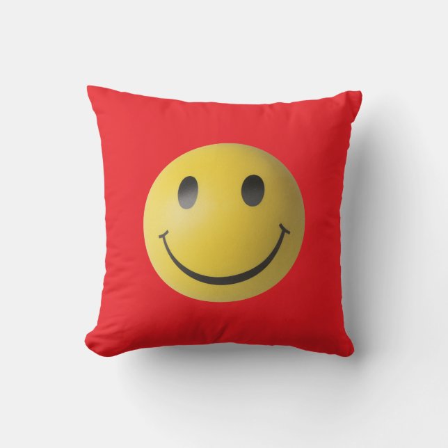 Yellow Face Throw Pillow (Front)