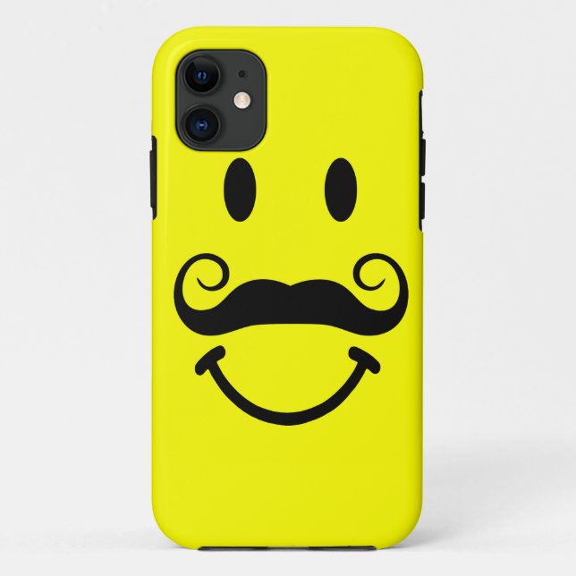 Yellow Face with Mustache iPhone 5 Case (Back)