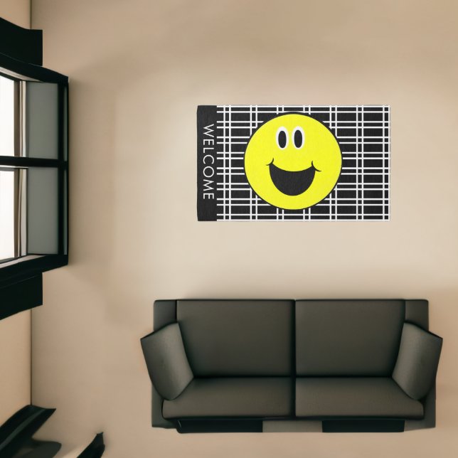 Yellow face with Smile Welcome area  Rug (Insitu (Indoor 1))