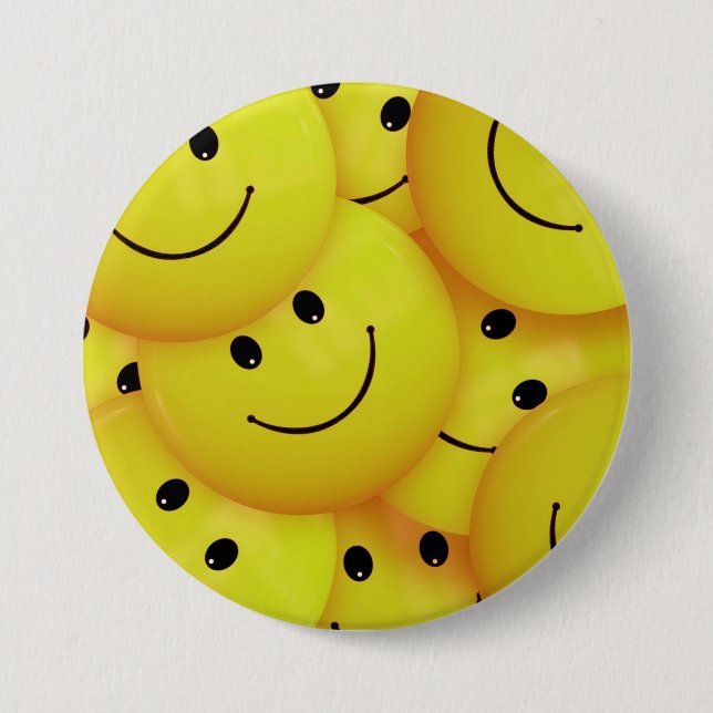 Yellow Faces Pinback Button (Front)