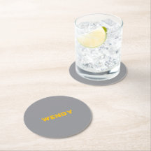 Yellow faded custom text on gray