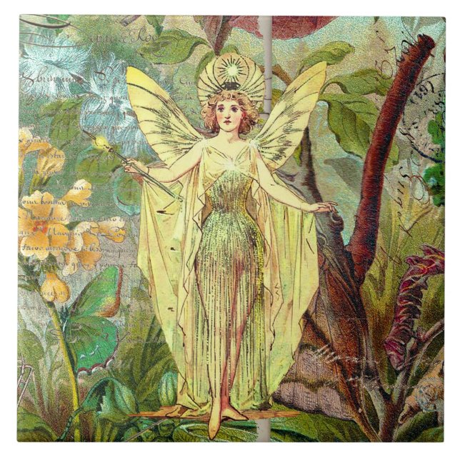 Yellow Fairy  Ceramic Tile (Front)