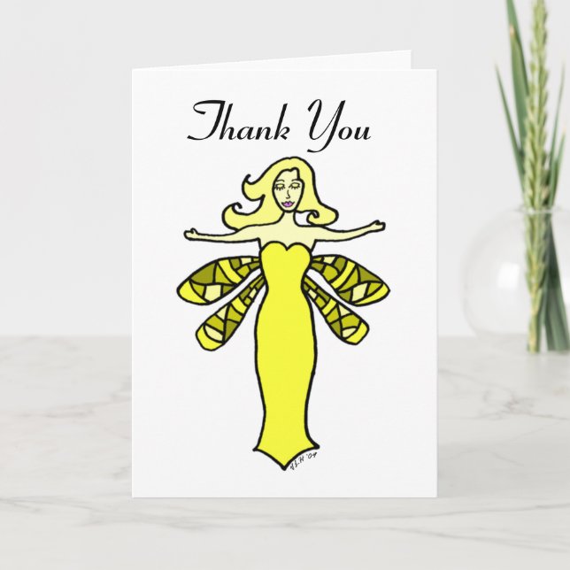 Yellow Fairy Thank You Card (Front)
