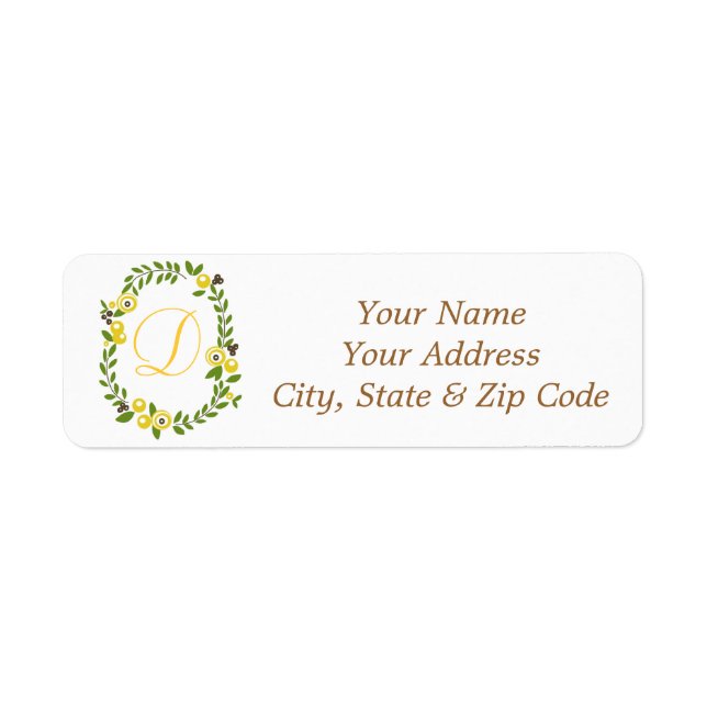 Yellow Fall Floral Address Labels (Front)