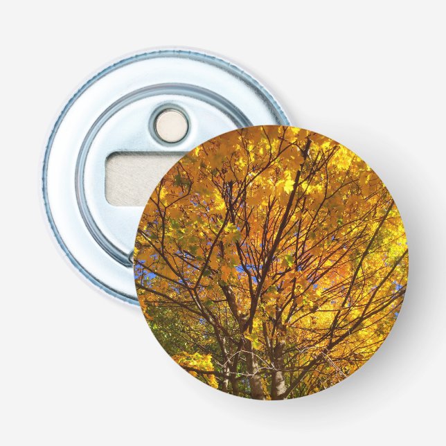 Yellow Fall Foliage Bottle Opener (Front)