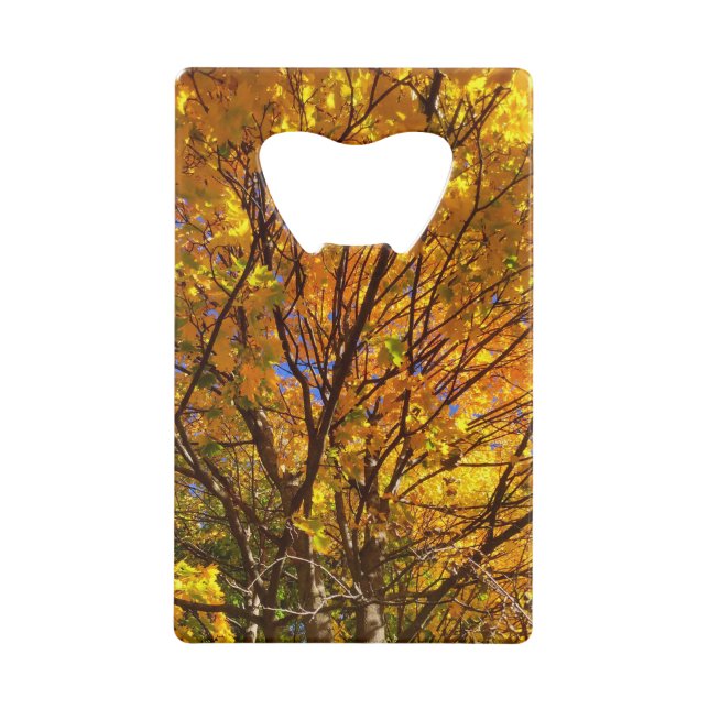 Yellow Fall Foliage Credit Card Bottle Opener (Front)