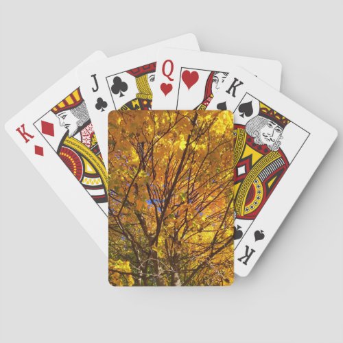 Yellow Fall Foliage Poker Cards