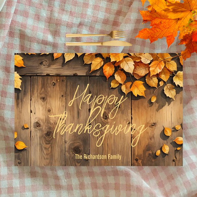 Yellow Fall Leaves Thanksgiving Paper Placemat (Creator Uploaded)