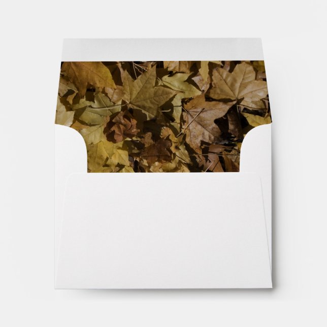 Yellow Fallen Leaves RSVP Response Card Envelope (Back (Bottom))