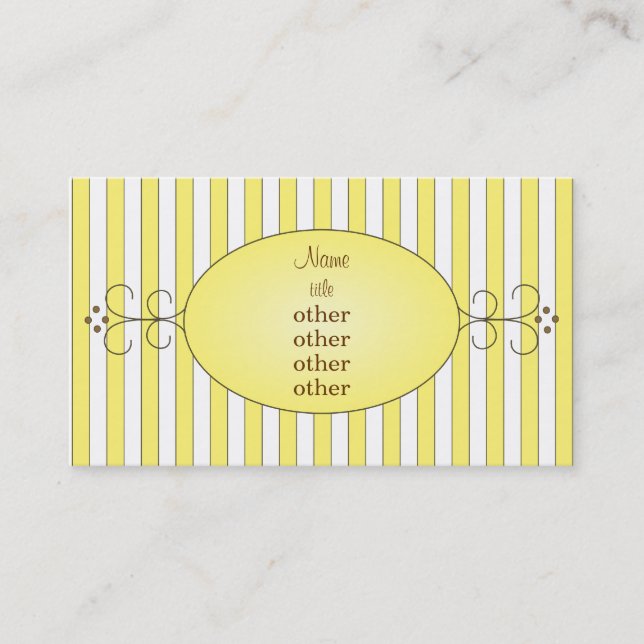 Yellow Fancy Cake Business Card (Front)