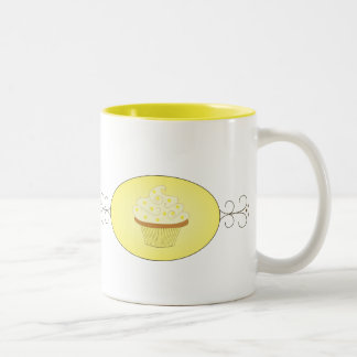 Yellow Fancy Cupcake Two-Tone Coffee Mug