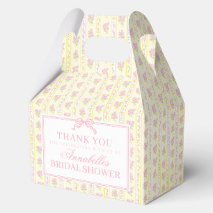 Yellow Fancy Floral Bridal Shower Gable Favor Boxes