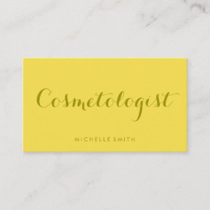 Yellow Fancy Font Minimalist Business Card