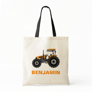 Yellow Farm Tractor Kids Tote Bag
