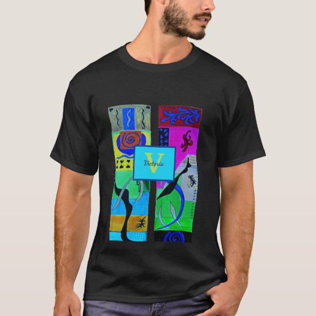 Yellow Fashion Abstract Inspiration From Matisse T-Shirt (Front)
