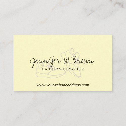 Yellow Fashion Blog Shoes Sport Wear Sneaker Shop Business Card