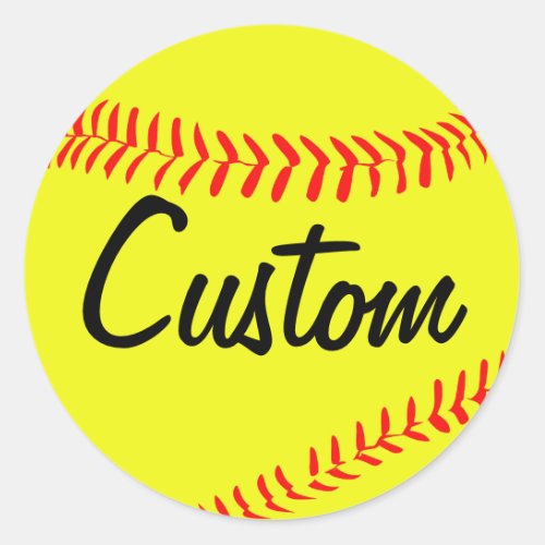 Yellow Fastpitch Softball Custom Stickers