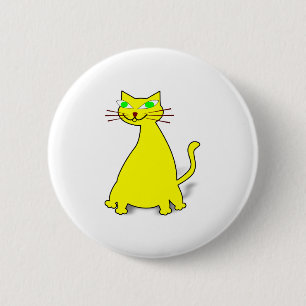 Yellow Fat Cat Button