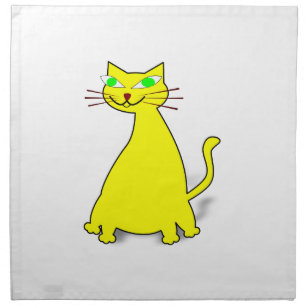 Yellow Fat Cat Cloth Napkin