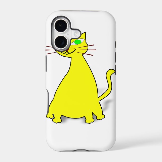 Yellow Fat Cat Iphone Case (Back)