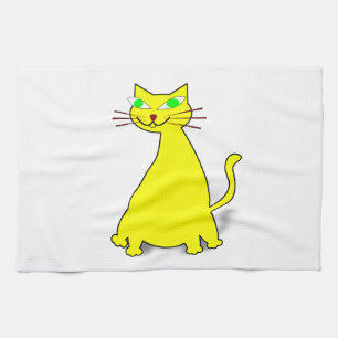 Yellow Fat Cat Kitchen Towel