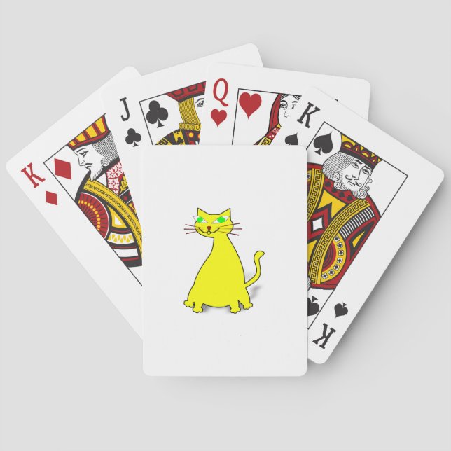 Yellow Fat Cat Poker Cards (Back)