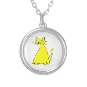 Yellow Fat Cat Silver Plated Necklace