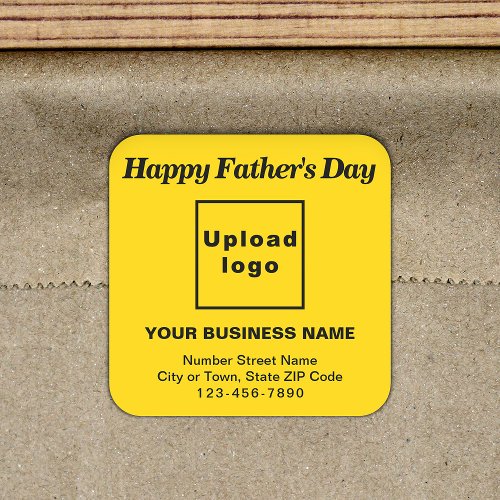 Yellow Fathers Day Business Square Sticker