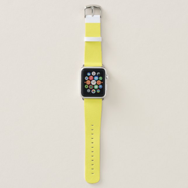 Yellow #FFF555, Golden Glow Apple Watch Band (Front)