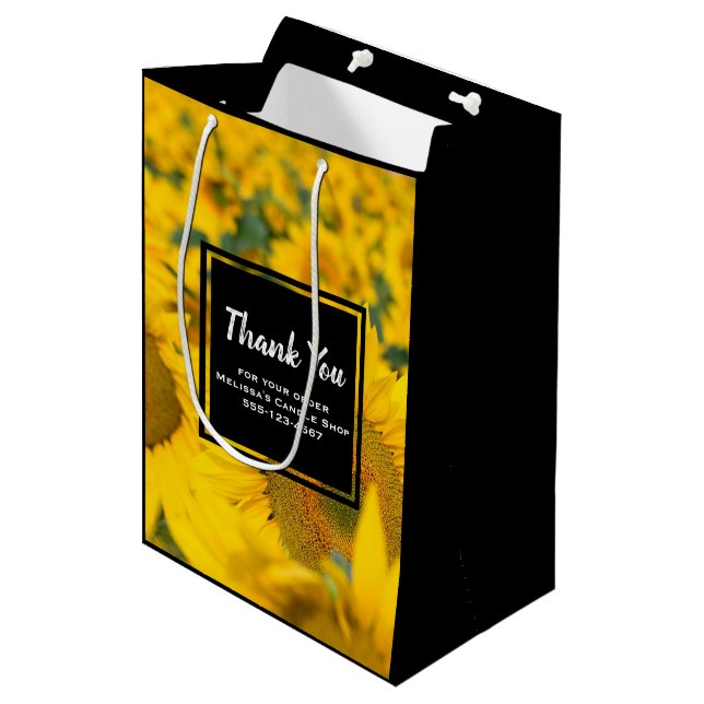 Yellow Field of Sunflowers Business  Medium Gift Bag (Front Angled)