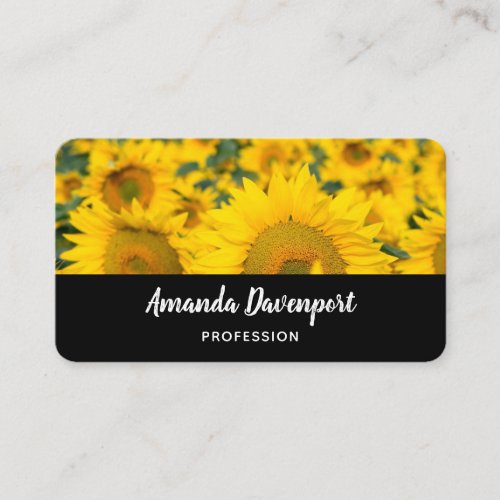 Yellow Field of Sunflowers Photograph Business Card