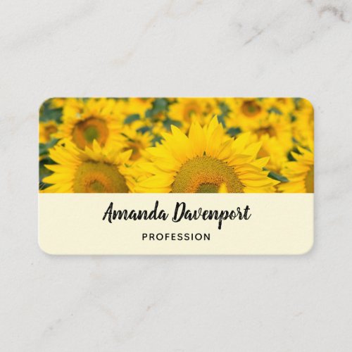 Yellow Field of Sunflowers Photograph Business Card