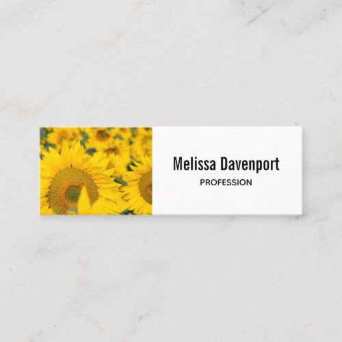 Yellow Field of Sunflowers Photograph Mini Business Card