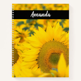 Yellow Field of Sunflowers Photograph Notebook